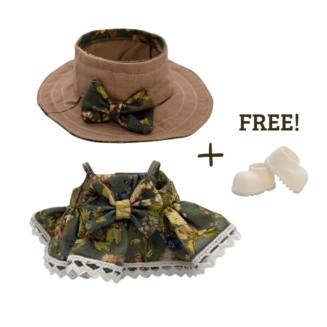 Handmade Victorian Doll Clothes Set for Labubu – Green