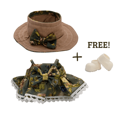 Handmade Victorian Doll Clothes Set for Labubu – Green