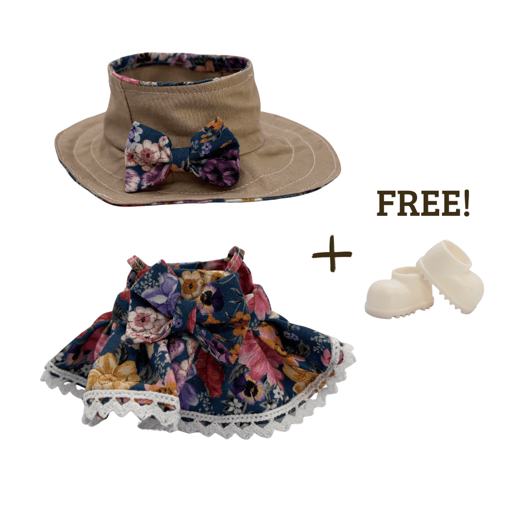 Handmade Victorian Doll Clothes Set for Labubu – Blue